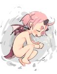  animal_humanoid dragon_humanoid eds female hair humanoid kemono nude open_mouth pink_hair simple_background sleeping solo young 