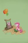  balloon blue_eyes chowdown cutie_mark equine female feral friendship_is_magic gummy_(mlp) hair horse madame_le_floure_(mlp) mammal mirror my_little_pony pink_hair pinkamena_(mlp) pinkie_pie_(mlp) plain_background pony reflection solo 