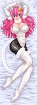  aqua_eyes big_breasts blue_eyes breasts cat_ears cleavage clothed clothing elbow_gloves female gloves gundam_seed_destiny hair invalid_tag legwear long_hair looking_at_viewer lying meer_campbell pink_hair solo stockings unknown_artist 