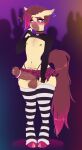 absurd_res animal_genitalia animal_penis anthro balls blurred_background blush blush_lines bodily_fluids bottomwear brown_hair brown_tail calpain choker clothing crossdressing_male digital_drawing_(artwork) digital_media_(artwork) ear_piercing ear_stud egg_vibrator english_description equid equine equine_genitalia equine_penis erection eyeliner eyeshadow fur genital_fluids genitals gradient_hair green_eyes hair heart_pupils hearts_around_penis hi_res horse humanoid_hands jewelry leaking_precum legwear long_tail looking_down looking_down_at_genitalia looking_down_at_penis looking_down_at_self makeup male mammal medial_ring miniskirt navel navel_piercing navel_ring necklace nipple_piercing nipple_ring nipples pattern_bottomwear pattern_clothing pattern_legwear pattern_skirt pattern_thigh_highs penile penis piercing pink_hair_tips plaid plaid_bottomwear plaid_clothing plaid_skirt pony precum public public_exposure rave ring_piercing ryunwoofie sex_toy skirt solo striped_clothing striped_legwear striped_thigh_highs stripes sweat tail thigh_highs thong underwear vibrator vibrator_on_penis womb_tattoo yellow_body yellow_fur