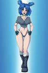  artist_request blue_hair breasts cleavage curvy hands_on_hips jet_force_gemini large_breasts panties pigtails short_twintails source_request thong twintails underwear vela wide_hips 