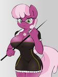  anthro anthrofied big_breasts breasts cheerilee_(mlp) cleavage clothed clothing equine eyewear female friendship_is_magic glasses green_eyes hair horse looking_at_viewer mammal my_little_pony necklace pink_hair plain_background pony solo two_tone_hair zev 