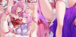  2girls artist_request barefoot breasts chinese_commentary cleavage commentary_request company_connection condom condom_wrapper cropped cyrene_(demiurge)_(honkai:_star_rail) cyrene_(honkai:_star_rail) dakimakura_(medium) diamond-shaped_pupils diamond_(shape) dress elysia_(hi_love_elf)_(honkai_impact) elysia_(honkai_impact) honkai:_star_rail honkai_(series) honkai_impact_3rd inoue_marina large_breasts legs_up licking_lips long_hair merchandise_available multiple_girls panties pink_hair purple_eyes second-party_source solo symbol-shaped_pupils thighhighs thighs tongue tongue_out underwear very_long_hair voice_actor_connection white_dress white_panties white_thighhighs yanning 