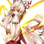  bad_id bad_pixiv_id bow fujiwara_no_mokou hair_bow long_hair potesara solo touhou very_long_hair wings 