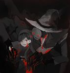  blood glowing glowing_eyes gravity_falls hat highres jiyeong mabel_pines red_eyes summerween_trickster witch_hat 