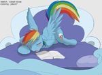  ass_up bed blue_fur blush book cobalt_snow cutie_mark english_text equine eyes_closed fatalfox fatalpony female feral friendship_is_magic fur hair horse jobo37 lying mammal masturbation multi-colored_hair my_little_pony nude on_front open_mouth pegasus pillow pony rainbow_dash_(mlp) rainbow_hair signature solo text wing_boner wings 