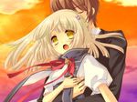  flyable_heart game_cg itou_noiji sunset tears yukishiro_suzuno 