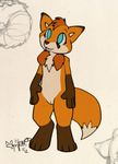  chibi cub female flat_chested fox mammal nude samkin samkin(artist) sandra sketch solo young 