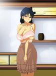  1girl bra breasts embarrassed highres large_breasts lingerie solo tsubooi tsuboya underwear 