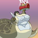  big_breasts breasts chubby female food huge_breasts nadiya nipples open_mouth overweight reptile scalie snake solo tongue vdisco wide_hips 