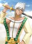  chain fuuma_nagi green_eyes magi_the_labyrinth_of_magic sharrkan sword weapon white_hair 