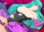  breasts capcom chance_maker green_hair large_breasts morrigan_aensland nipples penis torn_clothes vaginal vampire_(game) 