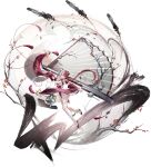  1girl absurdres artist_request asymmetrical_legwear azur_lane branch breasts chao_ho_(azur_lane) chao_ho_(retrofit)_(azur_lane) chinese_clothes chinese_text cleavage cone_hair_bun dress floating_hair full_body hair_bun high_heels highres large_breasts long_hair looking_at_viewer multicolored_hair non-web_source official_art parted_lips print_sleeves red_dress red_hair red_ribbon red_shoes ribbon shoes single_thighhigh socks solo split-color_hair thighhighs two-tone_hair uneven_legwear white_hair white_socks white_thighhighs wide_shot wide_sleeves 