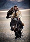  equine falcon fur_coat horse horseback human hunter mountain nomad not_furry photo saddle serious steppe stirrups tibet 