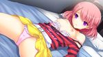  akino_subaru bed blush breasts cameltoe fujikawa_runa game_cg hatsukoi_1/1 nipples panties pink_hair purple_eyes short_hair underwear 