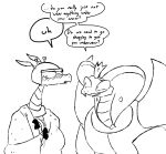  2025 anthro armor awkward bedding black_and_white blanket bodily_fluids cartoon_network clothed clothing cobra coby_(mao_mao) comic crown cybernetic_limb cybernetics cyborg dialogue duo embarrassed english_text female frill_(anatomy) giraffe giraffid headgear helmet machine male mammal mao_mao:_heroes_of_pure_heart monochrome orangusnake ramaraffe reptile scalie snake sweat talking_to_another tanner_(mao_mao) text the_weaver 
