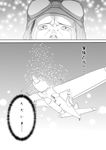  a6m_zero aircraft airplane comic dissolving fuuzasa greyscale highres monochrome pilot tears touhou translated 