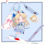  >_< 1girl ace_(playing_card) ace_of_hearts ahoge animal animal_ear_hairband animal_ears apron argyle_bow argyle_clothes argyle_skirt blonde_hair bloomers blue_apron blue_background blue_bow blue_hairband blue_ribbon blue_shoes blue_socks border bow bowtie brown_eyes card cat chibi chinese_commentary cloak clothed_animal collared_shirt colored_skin commentary_request dress_shirt drill_hair ear_covers eyelashes fake_animal_ears frilled_apron frilled_bloomers frilled_skirt frilled_sleeves frilled_socks frilled_wrist_cuffs frills grey_bloomers hair_bow hair_ornament hairband happy heart heart_hair_ornament helios_youyouran high-waist_skirt hood hood_up hooded_cloak infinity_nikki kneehighs light_blush lolita_fashion long_hair looking_at_animal mary_janes momo_(nikki) multicolored_skin navel nikki_(series) open_mouth outline outside_border outstretched_arm parted_bangs playing_card puffy_short_sleeves puffy_sleeves rabbit_ear_hairband rabbit_ears red_bow red_bowtie rewound_daydream_(infinity_nikki) ribbon ribbon_legwear shirt shoes short_sleeves sidelocks signature skirt sleeve_bow smile socks solo tareme teeth traditional_bowtie two-tone_skin two-tone_socks upper_teeth_only variant_set very_long_hair waist_apron waist_bow white_border white_cat white_outline white_shirt white_socks white_wrist_cuffs wrist_cuffs yellow_cloak 