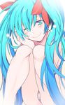  aqua_eyes aqua_hair bad_id bad_pixiv_id cameltoe hair_ribbon hatsune_miku kei_(magicmajidedaisuki) long_hair looking_at_viewer one_eye_closed panties ribbon sitting smile twintails underwear very_long_hair vocaloid 