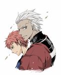  archer emiya_shirou fate/stay_night fate_(series) multiple_boys raglan_sleeves red_hair toroakikan white_hair yellow_eyes 