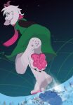 4_toes absurd_res alwhiteberry anthro bovid caprine city city_destruction claws clothing darkner deltarune destruction extreme_size_difference eyewear feet foot_crush foot_fetish foot_focus fur glasses goat green_clothing green_robe hi_res horn looking_back macro male mammal pawpads pink_eyes pink_scarf ralsei robe rubar scarf size_difference stomping toe_claws toes undertale_(series) white_body white_fur