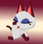  acting_like_a_cat animal_crossing anthro bathing domestic_cat exposed eyes_closed felid feline felis female genitals hi_res licking lying mammal nintendo nude olivia_(animal_crossing) personal_grooming self_lick solo spread_legs spreading tongue 