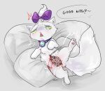  absurd_res bodily_fluids bow_tie collar crying dialogue disembowelment domestic_cat felid feline felis female feral flat_chested forced friendship_is_magic fur gore gorebunny hasbro hi_res imminent_death lying makeup mammal mascara medical_instrument my_little_pony on_side opalescence_(mlp) pain pawpads raised_leg running_makeup running_mascara scalpel scientific_instrument surgical_instrument tears white_body white_fur 