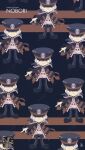  1boy black_coat black_hat black_pants black_shoes closed_mouth coat commentary_request frown grey_eyes grey_hair hat highres ingo_(pokemon) looking_at_viewer male_focus meme_(sleepsheep) pants peaked_cap pokemon pokemon_legends:_arceus shirt shoes short_hair torn_clothes torn_coat trench_coat white_shirt 