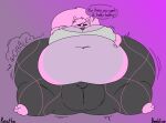 2026 anthro artist_name beeblimp belly belly_grab belly_squish big_belly big_breasts big_butt big_clitoris big_nipples big_tail big_vulva black_bottomwear black_clothing black_nose black_pants black_sclera black_yoga_pants bottomwear bra breasts buckteeth butt camel_toe clitoris clothing colored dialogue digital_media_(artwork) english_text eyelashes female flat_colors front_view genitals grey_body grey_bra grey_clothing grey_inner_ear grey_sports_bra grey_underwear hair hand_on_belly hand_on_breast hand_on_own_belly hand_on_own_breast heart_symbol huge_belly huge_breasts huge_butt huge_clitoris huge_nipples huge_tail huge_thighs hyper hyper_belly hyper_breasts hyper_butt hyper_clitoris hyper_genitalia hyper_nipples hyper_thighs hyper_vulva looking_at_viewer mammal morbidly_obese morbidly_obese_anthro morbidly_obese_female motion_lines multicolored_body navel nipple_outline nipples obese obese_anthro obese_female open_mouth open_smile overweight overweight_anthro overweight_female pants pink_background pink_body pink_ears pink_hair pink_tail reathe red_mouth red_tongue rodent sciurid simple_background sitting smile smiling_at_viewer solo speech_bubble sports_bra squish susie_(reathe) tail talking_to_viewer teeth text thick_thighs tongue tree_squirrel two_tone_body underwear vulva white_eyes yoga_pants