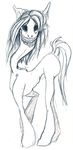  equine female horror horse long_neck looking_at_viewer mammal my_little_pony nightmare_fuel original_character plain_background pony sketch smile solo undead white_background zombie 