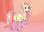  blue_eyes blush cutie_mark equine female feral fluttershy_(mlp) friendship_is_magic fur hair horse mammal my_little_pony necklace pegasus pink_hair pony pussy socks solo v-invidia wings yellow_fur 