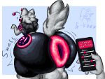 2026 4:3 anatoly_genghis_khan antennae_(anatomy) anthro anus anus_expansion balls balls_expansion big_anus big_balls big_butt big_tail butt butt_expansion colored digital_drawing_(artwork) digital_media_(artwork) electronics english_text expansion expansion_app fur g-khan genital_expansion genitals glistening glistening_anus grey_body grey_fur huge_anus huge_balls huge_butt hyper hyper_anus hyper_balls hyper_butt hyper_genitalia machine male nude offscreen_character phone phone_app protogen protogen_visor puffy_anus question_mark shaded signature simple_background smile solo tail text