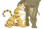  all_fours anthro balls biceps big_muscles big_penis chubby delicious duo erection eto1212 faceless_male feline gay jockstrap male mammal master muscles musk nipples nude paws pecs penis pet plain_background rhinoceros tiger toes uncut underwear 