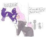  2boys animal_ears commission english_text familiar feral_on_human gloves hidden highres large_penis large_testicles magical_girl multiple_boys original penis pink_hair pubes_in_mouth pubic_hair pubic_hair_in_mouth public_indecency rabbit rabbit_boy rabbit_ears rabbit_tail rubbing_penis rubbing_penis_on_face skinkbutt_(artist) small_but_hung speaking speech_bubble stealth_sex tail talking testicles trap utaro_uta 
