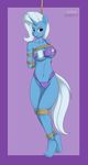  anthro anthrofied bdsm blue_fur bondage bound breasts cape equine female friendship_is_magic fur gem hair horn horse kloudmutt looking_at_viewer mammal my_little_pony navel pony purple_eyes rope solo stars trixie_(mlp) unicorn white_hair 