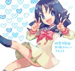  blue_hair drawr heart heartcatch_precure! kurumi_erika myoudou_gakuen_middle_school_uniform oekaki precure school_uniform solo v yapo_(mess) 