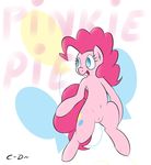  clopper-dude cutie_mark equine female feral friendship_is_magic fur hair hooves horse mammal my_little_pony open_mouth pink_fur pink_hair pinkie_pie_(mlp) pony pussy simple_background solo tongue 