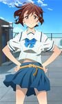  brown_eyes brown_hair derivative_work robotics;notes school_uniform senomiya_akiho serafuku skirt solo spiceg 