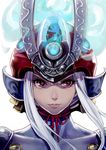  character_request face helmet highres lips long_hair looking_at_viewer samurai_spirit_yanwu sanzhuangwangcat solo white_hair 