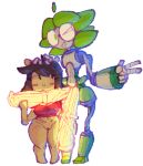  2023 2_penises 5_fingers ahoge aliasing alpha_channel animal_genitalia animal_penis anthro big_penis bitwily blue_body blush bottomless bottomless_female breasts brown_hair clothed clothing digital_media_(artwork) dithering duo equine_genitalia equine_penis erection eyewear female fingers genitals gesture giraffe giraffid glasses glowing glowing_genitalia glowing_penis green_body green_eyes green_hair hair hand_gesture hand_holding huge_penis humanoid larger_male machine male male/female mammal midori_(bitwily) multi_genitalia multi_penis navel one_eye_closed open_mouth outline penis red_clothing red_topwear robot robot_humanoid round_glasses simple_background size_difference slightly_chubby slightly_chubby_female smaller_female smile smiling_at_another thick_thighs topwear transparent_background v_sign vein veiny_penis vulva wink yellow_body yellow_penis yuh_(yopy) 