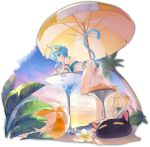  1girl :3 animal_ear_fluff animal_ears anklet aqua_bikini ass ball barefoot beach beach_umbrella bikini blue_eyes blue_hair blue_sky blue_tube_top breasts cat_ears cat_girl cat_tail chibi closed_mouth cloud cloudy_sky copyright_logo copyright_name double-parted_bangs evening feet flower food food_in_mouth hair_between_eyes hair_flower hair_ornament highres jewelry logo looking_at_viewer looking_back mahjong_soul medium_breasts medium_hair multicolored_sky ocean official_alternate_costume official_art palm_tree plumeria pointing popsicle popsicle_in_mouth promotional_art sinon sinon_(sao-alo) sky slit_pupils smile soles solo standing standing_on_one_leg strapless sun sunrise sunset swimsuit sword_art_online table tail tree tube_top umbrella underboob voice_actor_name white_flower white_sky yellow_flower yellow_sky 