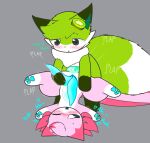  2_penises amphibian anal anal_penetration animal_genitalia animal_penis anthro aquatic axolotl big_tail blue_penis bodily_fluids canid canine canine_genitalia canine_penis colored digital_media_(artwork) diphallism dominant duo external_gills femboy feral fin fluffy fluffy_tail food fox from_front_position fruit genital_fluids genital_slit genitals gills green_penis handjob handjob_while_penetrating hemipenes hi_res hikiwi kiwi_(hikiwi) kiwifruit knot knotted_penis kowi_(hikiwi) larger_dom larger_male looking_at_another looking_pleasured male male/male mammal mating_press moan mole_salamander multi_genitalia multi_penis multicolored_body one_eye_closed pawpads paws penetration penile penile_penetration penis penis_in_ass plant salamander sex simple_background size_difference smaller_male smaller_penetrated tail tail_fin tapering_penis upside_down 