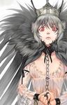  bad_id bad_pixiv_id chain crown flat_chest hat jewelry moruga red_eyes ribbon ring rozen_maiden silver_hair solo suigintou 