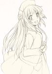  hidamari_sketch mizuki_makoto monochrome sketch solo yellow yoshinoya 