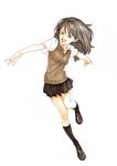  bad_id bad_pixiv_id brown_hair copyright_request hiro_(dismaless) long_hair skirt socks solo sweater 
