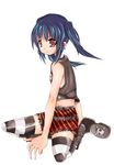  artist_request black_hair gothic kooh long_hair pangya plaid plaid_skirt red_eyes skirt socks solo thighhighs twintails 