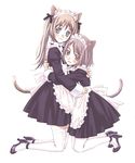  animal_ears cat_ears copyright_request maid multiple_girls nyaou tail thighhighs twintails 