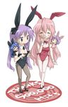  animal_ears bunny_ears bunnysuit chibi hiiragi_kagami hiiragi_tsukasa hits imo_works izumi_konata lucky_star minigirl multiple_girls pantyhose takara_miyuki 