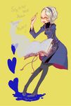  bad_id bad_pixiv_id blush book dress margaret_(persona) pantyhose persona persona_4 silver_hair solo ten_(ch) yellow_eyes 