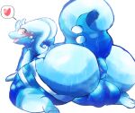 2_toes all_fours antennae_(anatomy) anthro anus balls bedroom_eyes big_anus big_balls big_butt blue_anus blue_body blush blush_lines bodily_fluids butt clothing digital_drawing_(artwork) digital_media_(artwork) dragon fan_character feet felipotyphlosion femboy footwear generation_6_pokemon genitals glowing glowing_eyes goodra heart_symbol hi_res huge_butt kerchief leg_warmers legwear light lighting male musk mythological_creature mythological_scalie mythology narrowed_eyes nintendo open_mouth open_smile penis pokeball pokemon pokemon_(species) presenting presenting_hindquarters puffy_anus rear_view red_eyes scalie scarf seductive simple_background smile socks solo speech_bubble sweat sweatdrop sweaty_butt sweaty_legs sweaty_thighs tail thick_tail thick_thighs toes white_background white_body